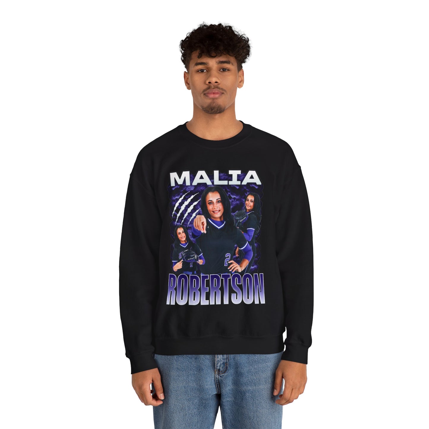 Malia Robertson White & Combo Colored Crewneck Sweatshirt