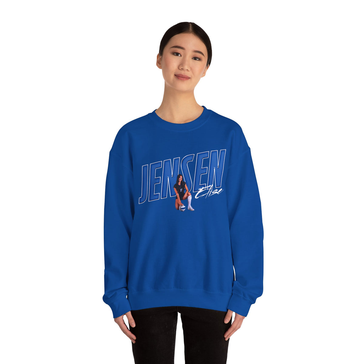 Elise Jensen Cursive Combo Crewneck Sweatshirt