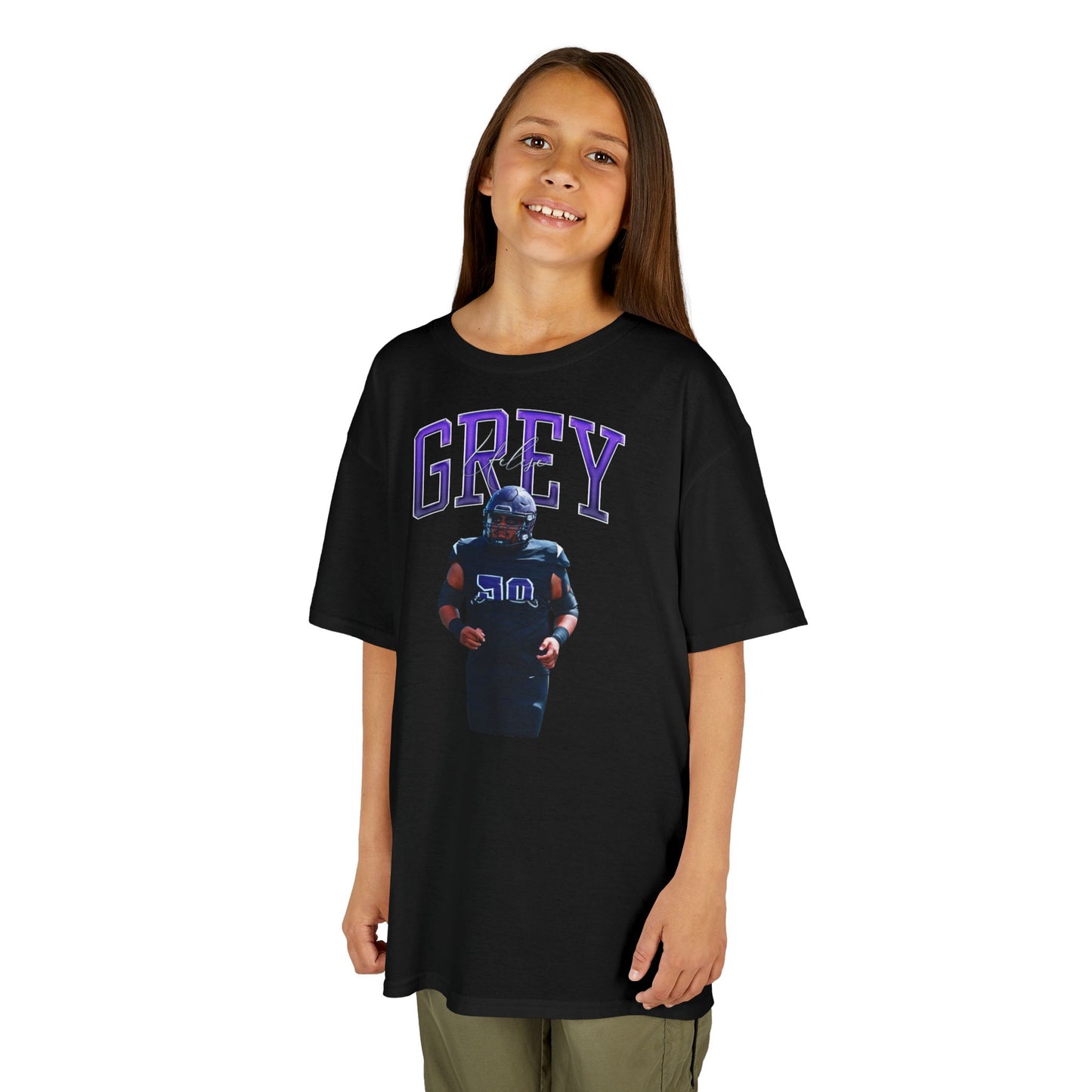Uelese Grey Big Last Name Kids Tee