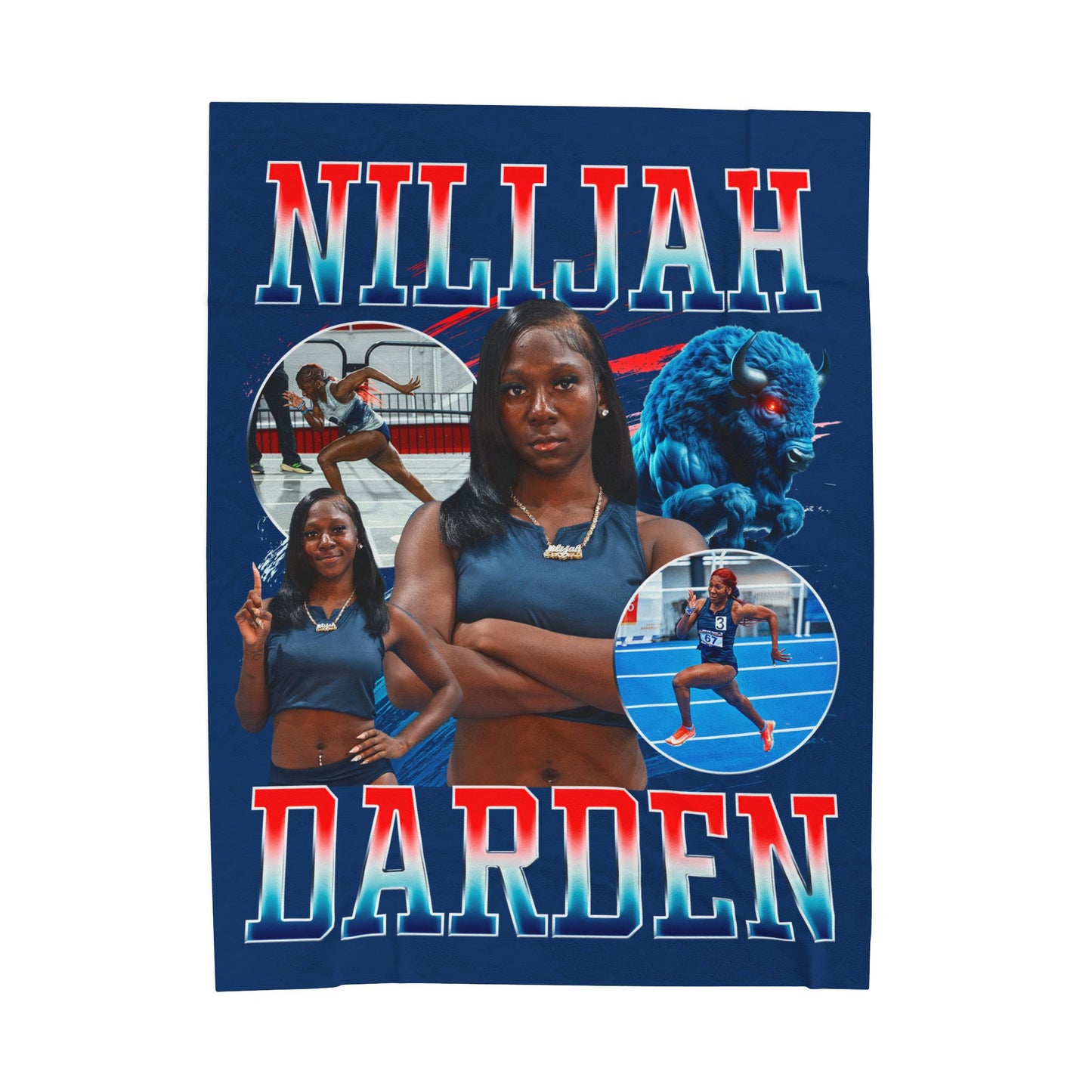 Nilijah Darden Colored & White Combo 60"-80" Plush Blanket