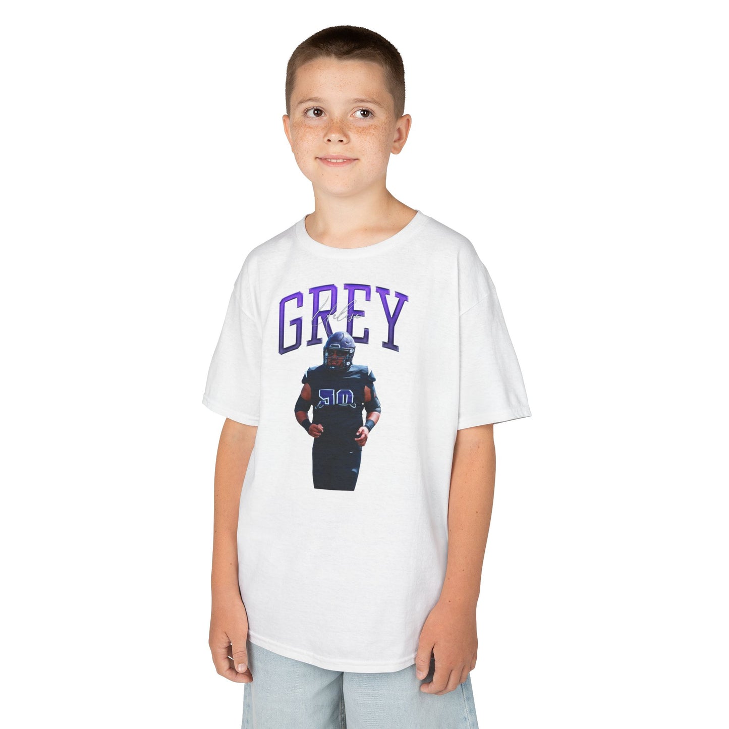 Uelese Grey Big Last Name Kids Tee