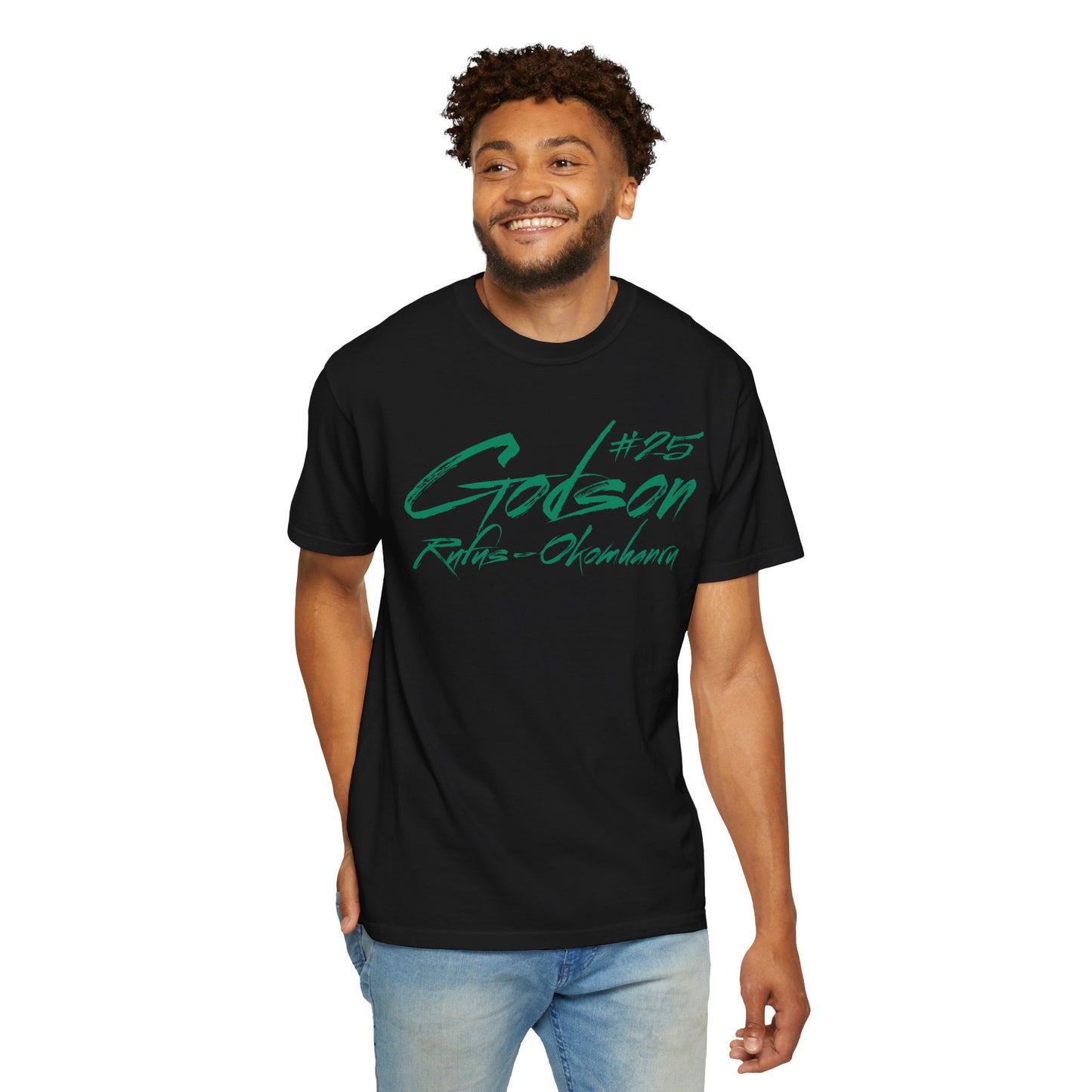 Godson Rufus-Okomhanru Cursive Name & Number Premium Tee