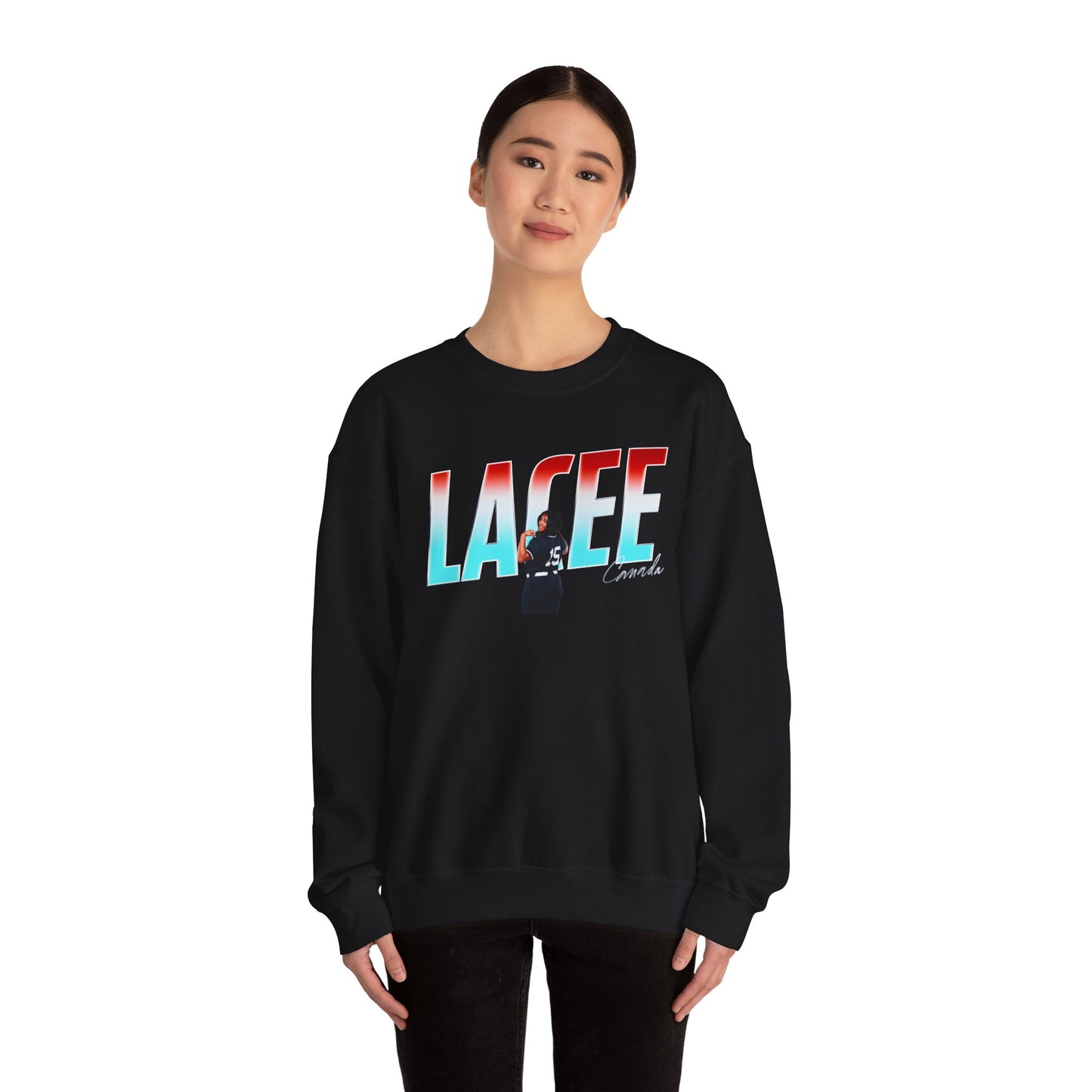 Lacee Canada Cursive Combo Crewneck Sweatshirt