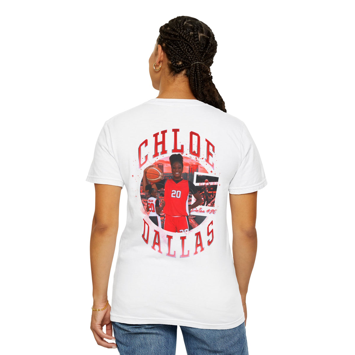 Chloe Dallas Logo Front & Back Premium Tee