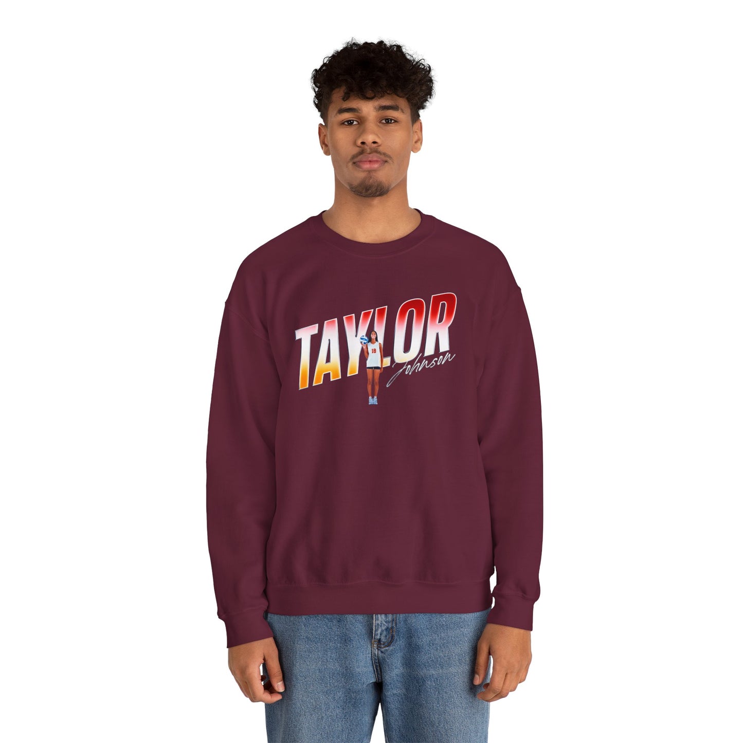 Taylor Johnson Cursive Combo Crewneck Sweatshirt