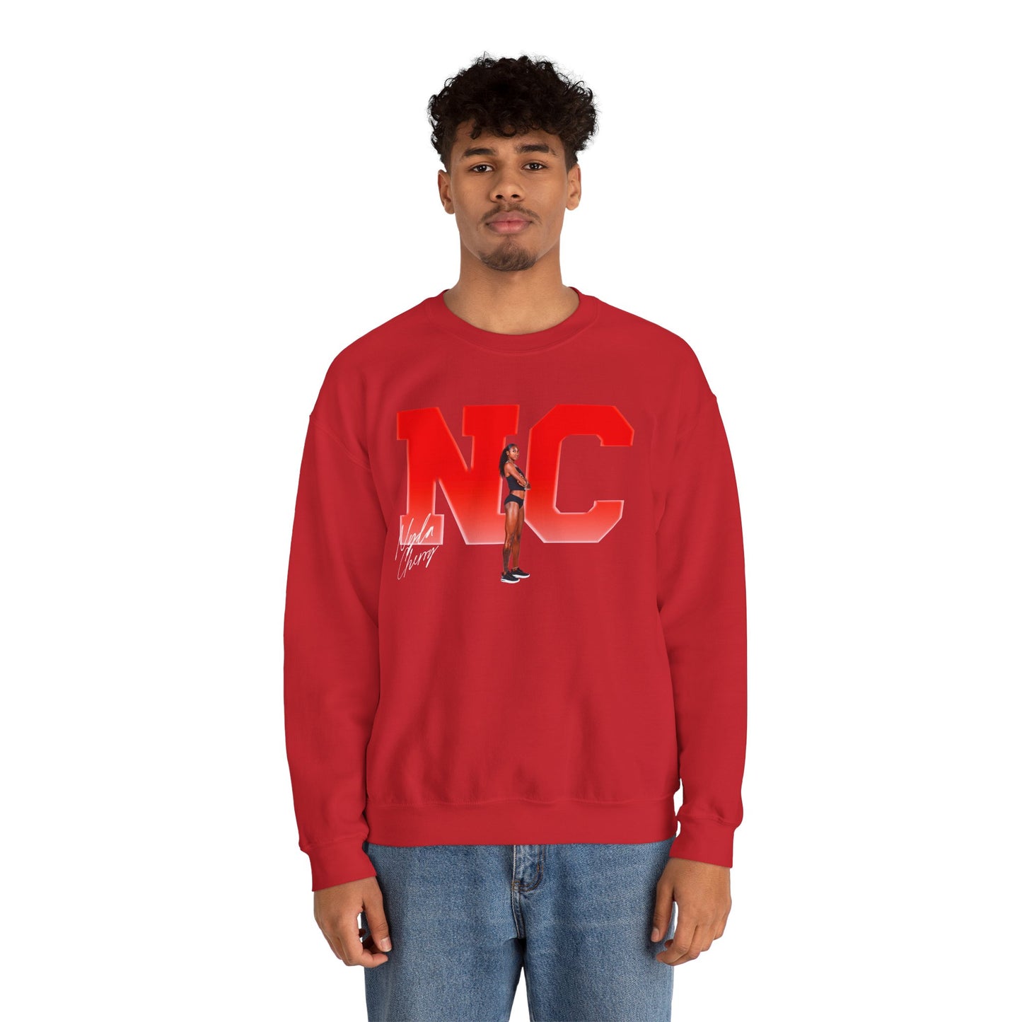 Nyla Cherry Big Initials Crewneck Sweatshirt