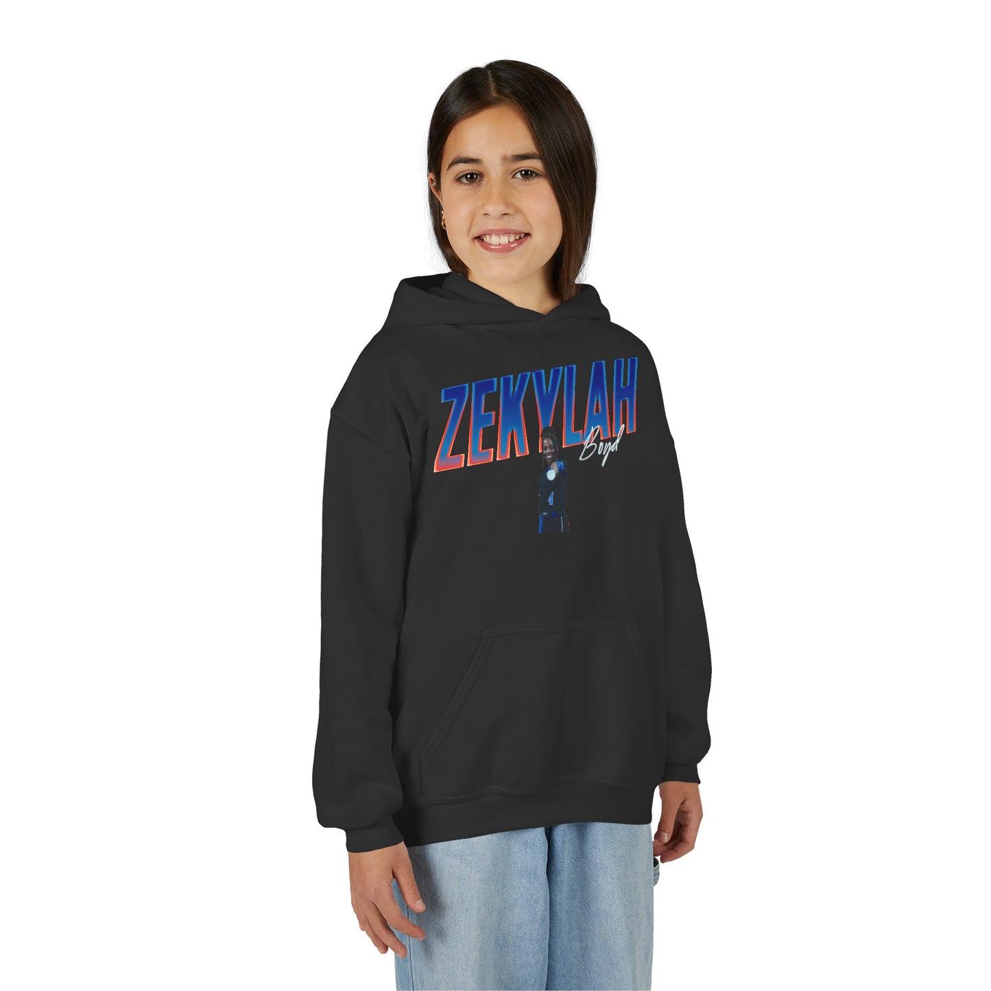 Zekylah Boyd Cursive Combo Kids Hoodie