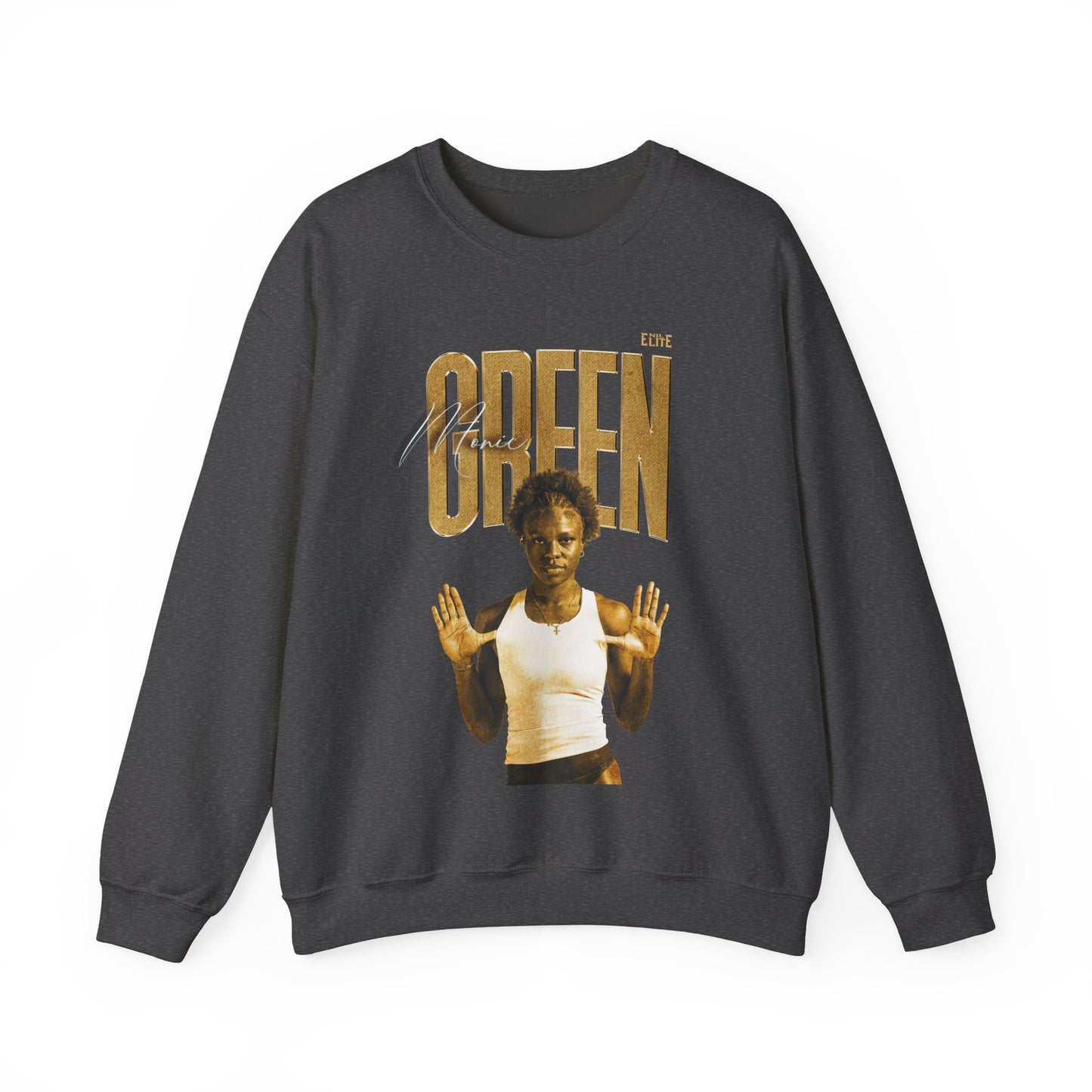 Monic Green Faded Glory Crewneck Sweatshirt