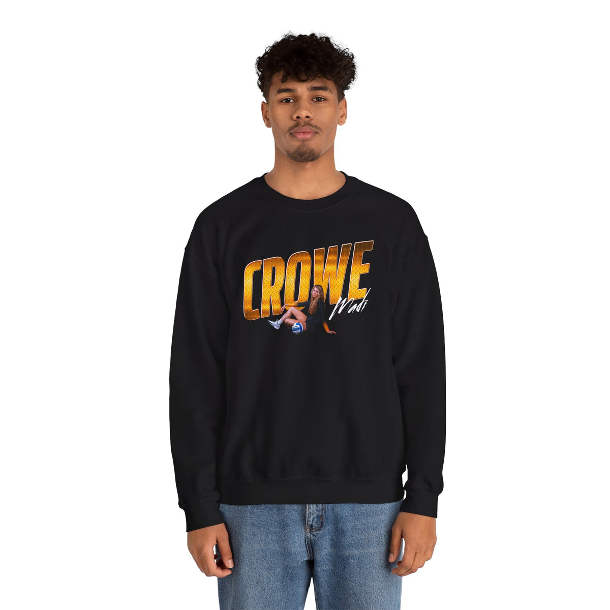 Madi Crowe Cursive Combo Colored Crewneck Sweatshirt