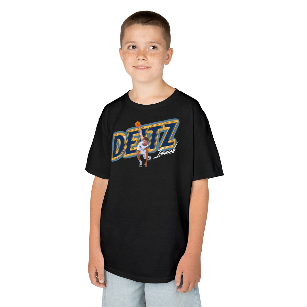 Isaiah Deitz Cursive Combo Colored Kids Tee