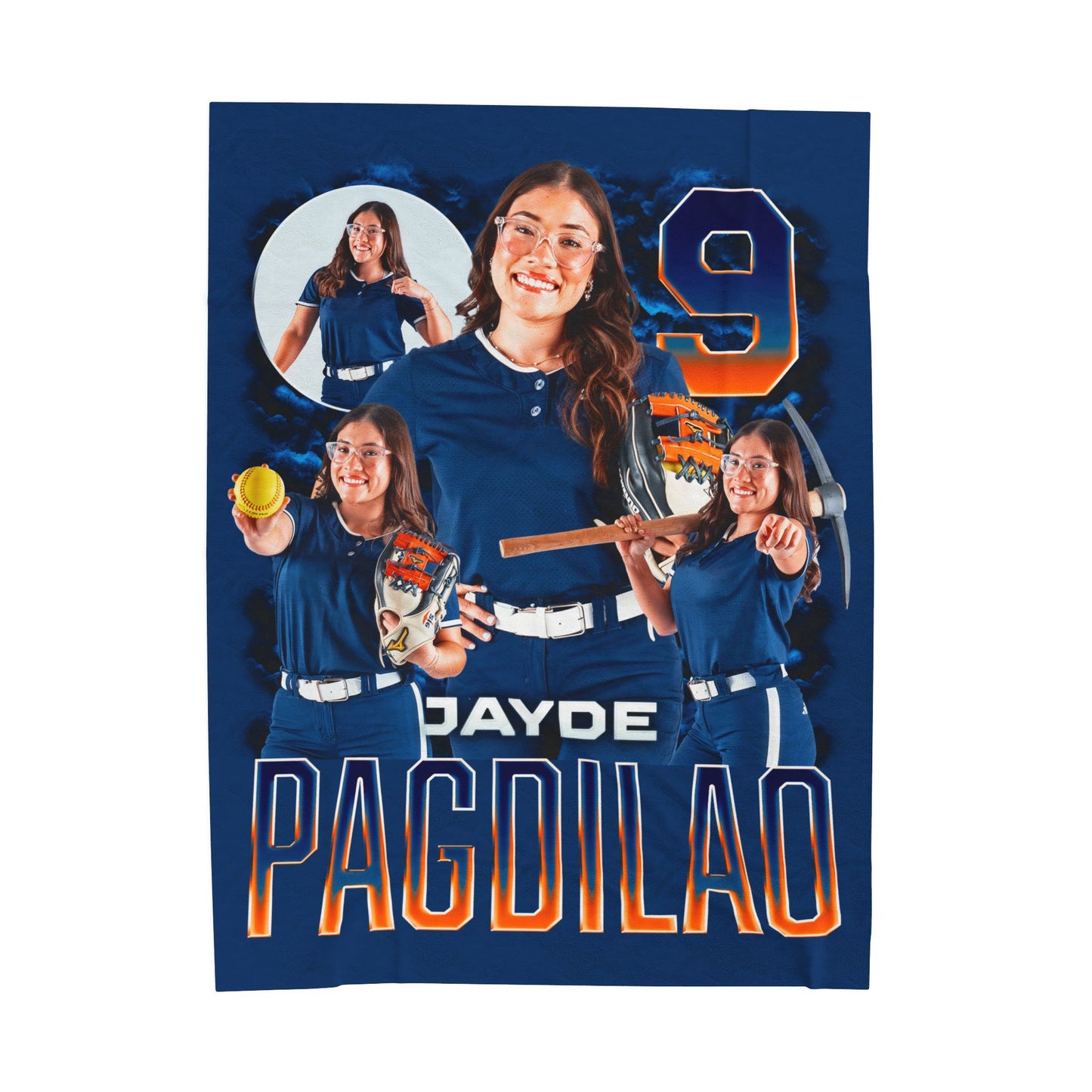 Jayde Pagdilao Name & Number Combo 60"-80" Plush Blanket