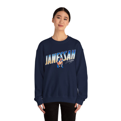 Janessah Nappi Cursive Combo Crewneck Sweatshirt