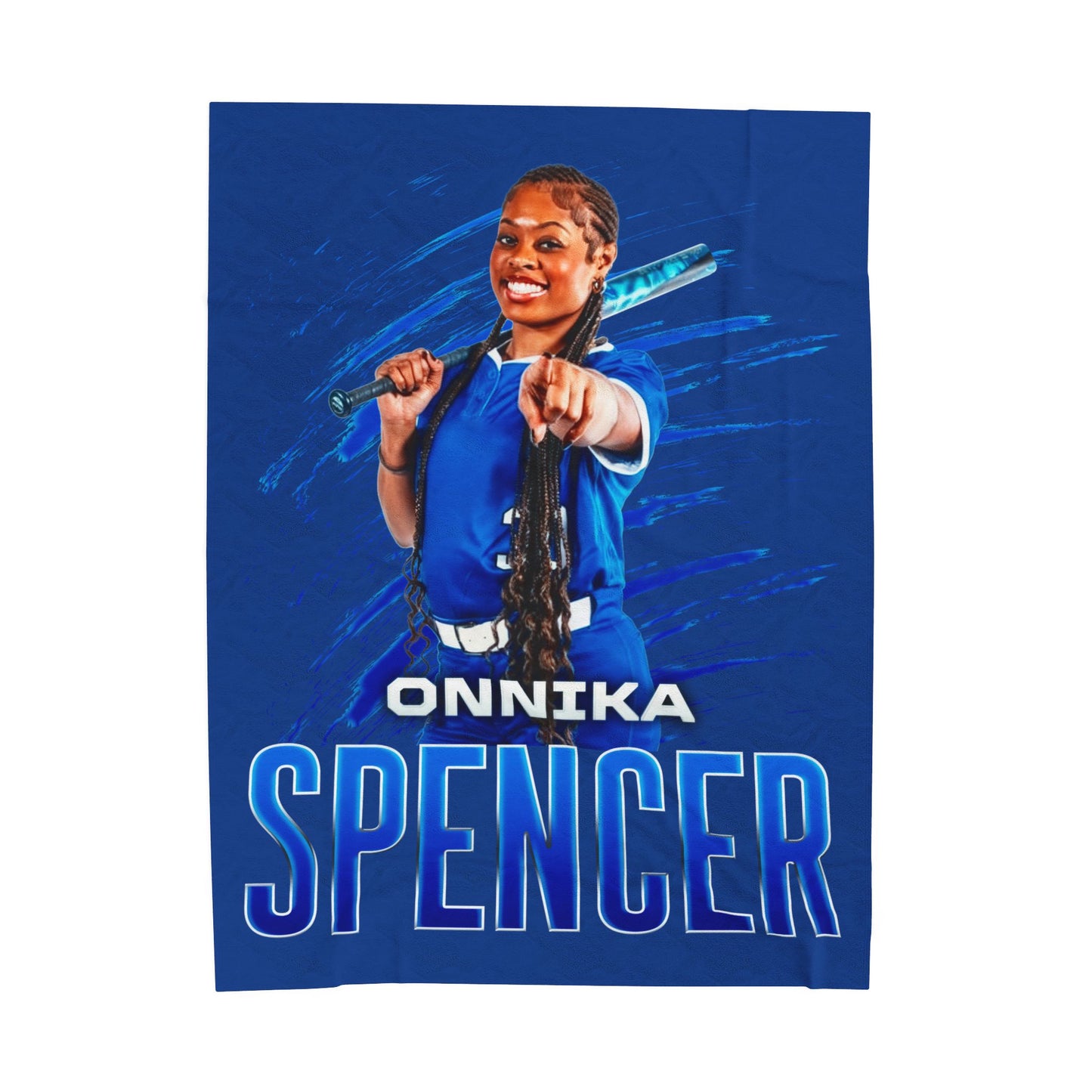 Onnika Spencer Name And Number Ombre 60"-80" Plush Blanket