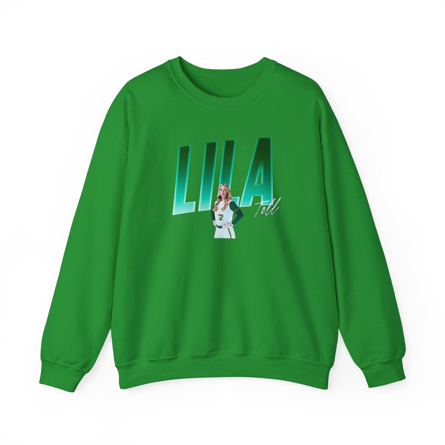 Lila Toll Cursive Combo Colored Crewneck Sweatshirt