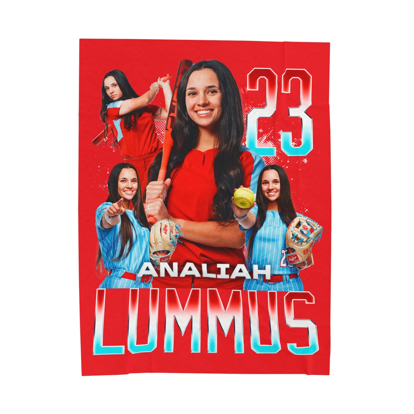 Analiah Lummus Name & Number Ombre 60"-80" Plush Blanket