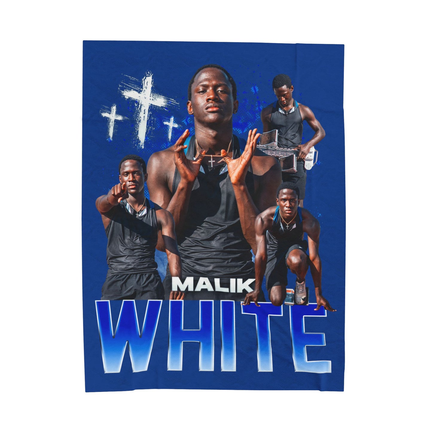 Malik White Faith Based 60"-80" Plush Blanket
