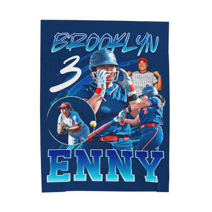 Brooklyn Enny Single Color Combo 60"-80" Plush Blanket