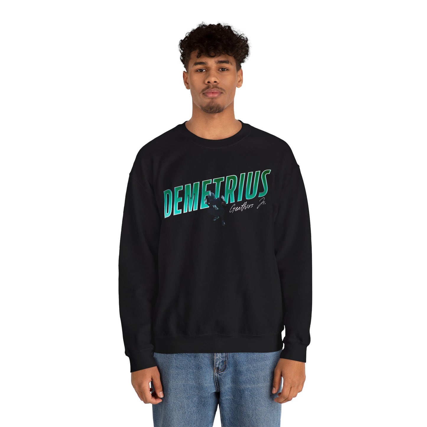 Demetrius Geathers Jr. Cursive Combo Crewneck Sweatshirt