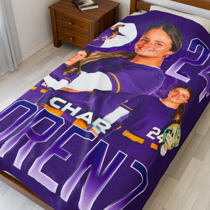 Char Lorenz Name & Number Combo 60"-80" Plush Blanket