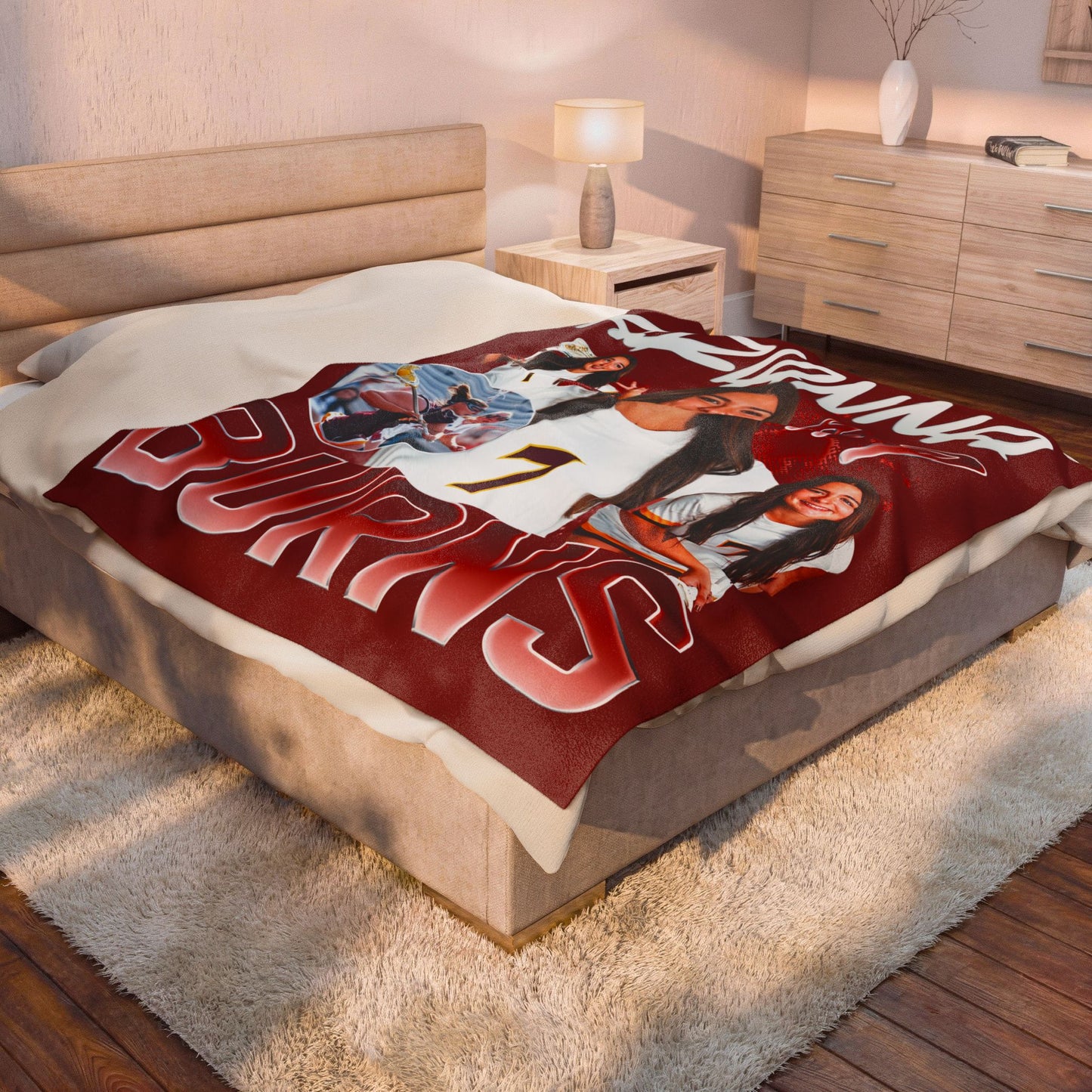 Arianna Burns White & Colored Combo 60"-80" Plush Blanket