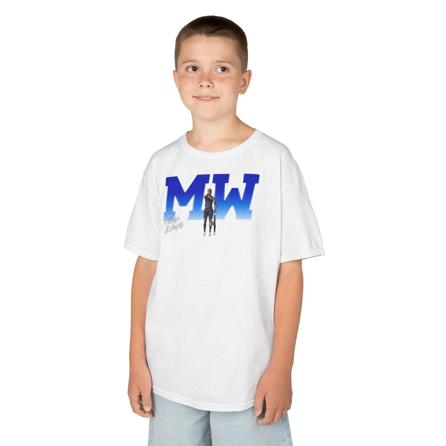 Malik White Big Initals Colored Kids Tee