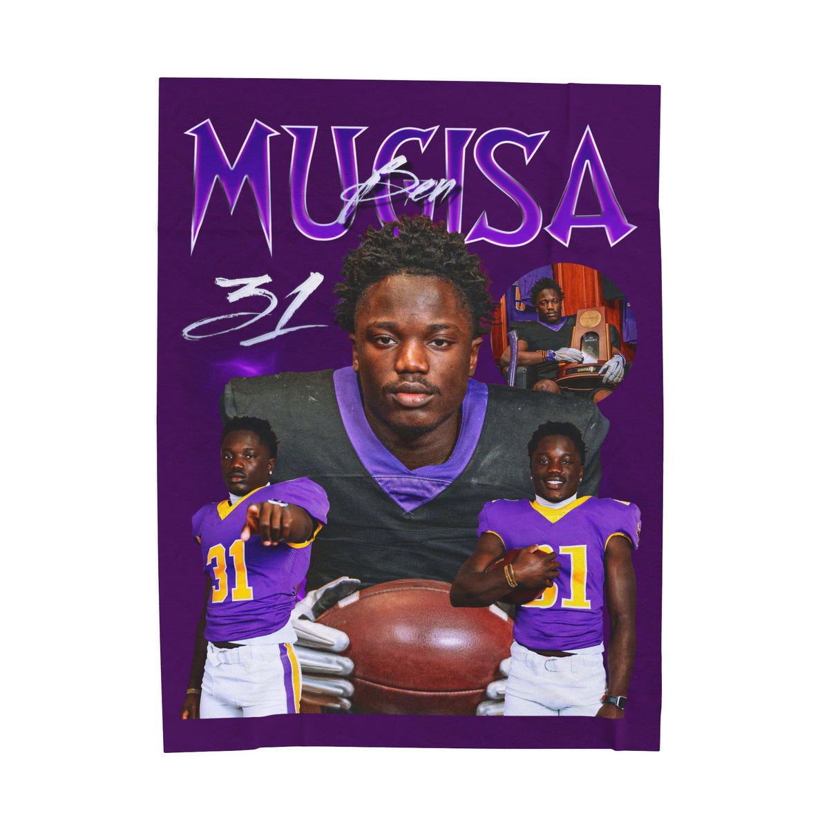 Ben Mugisa 60"-80" Plush Blanket