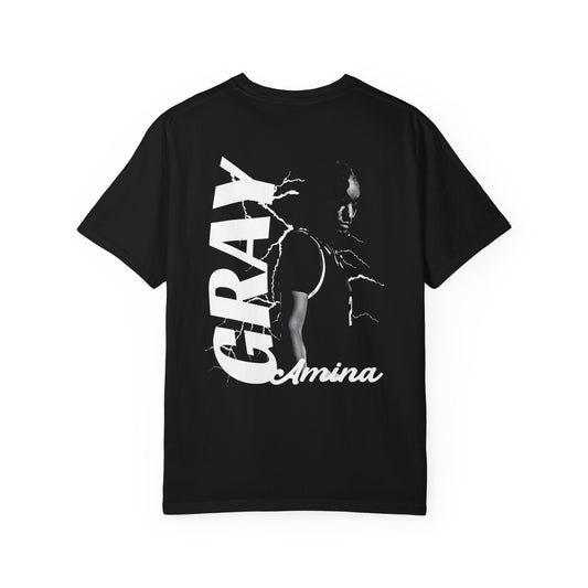 Amina Gray Vintage Blackout Premium Tee