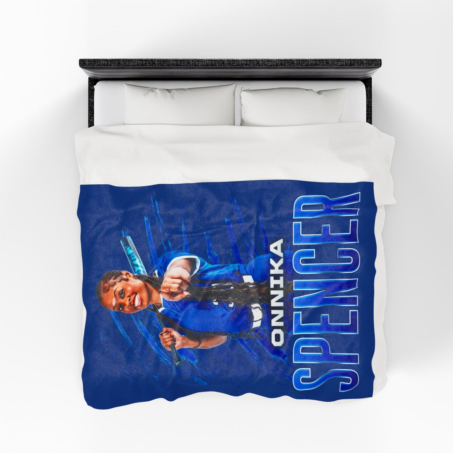 Onnika Spencer Name And Number Ombre 60"-80" Plush Blanket