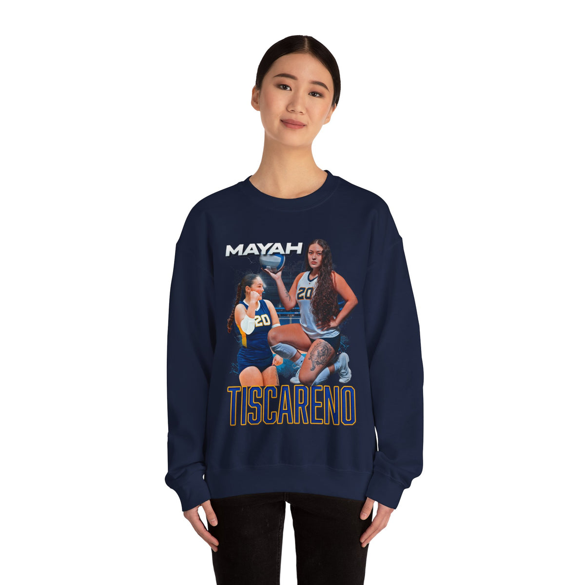 Mayah Tiscareno White & Colored Combo Crewneck Sweatshirt