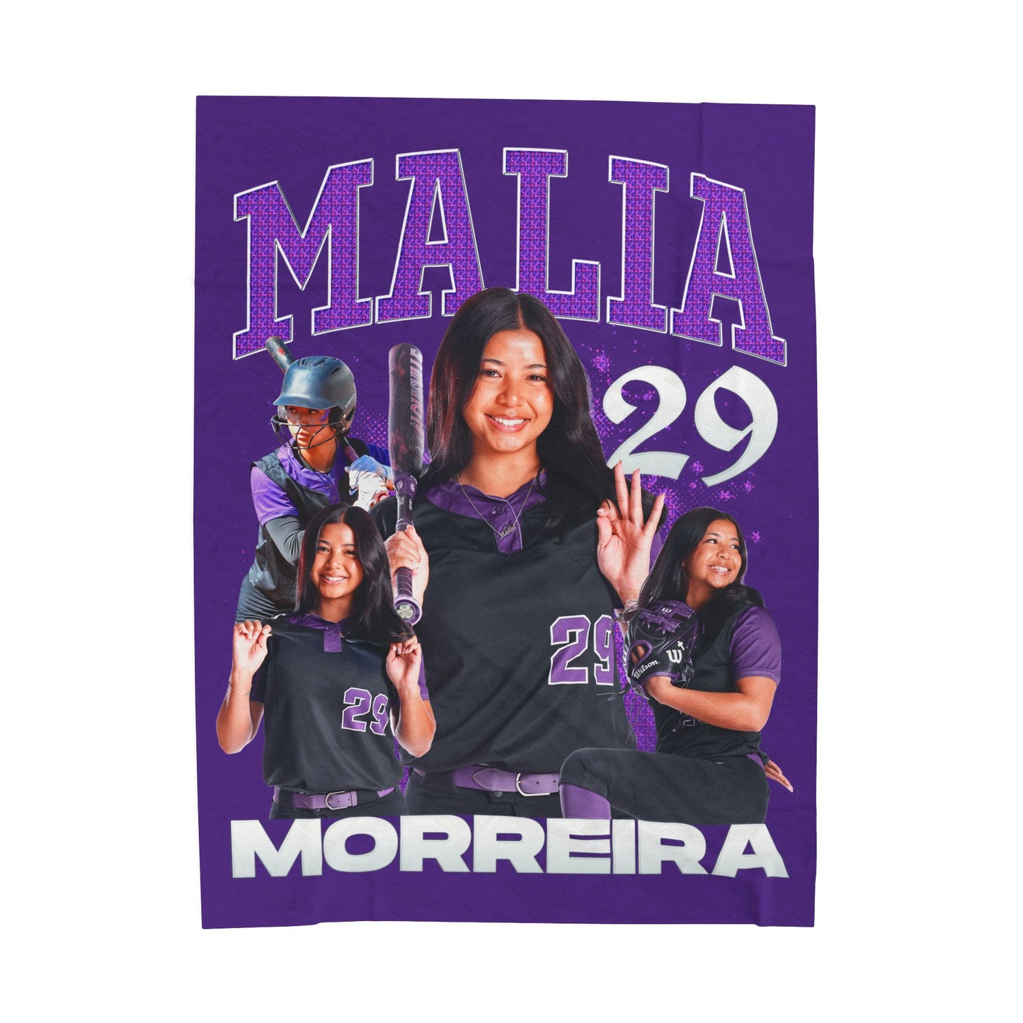 Malia Morreira First Name Highlight 60"-80" Plush Blanket