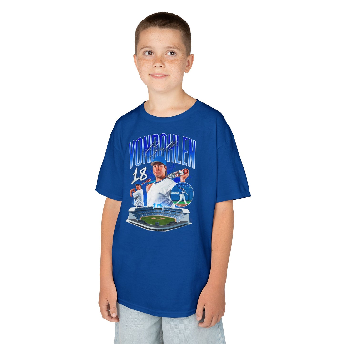 Brett Vondohlen Last Name Highlight Kids Tee