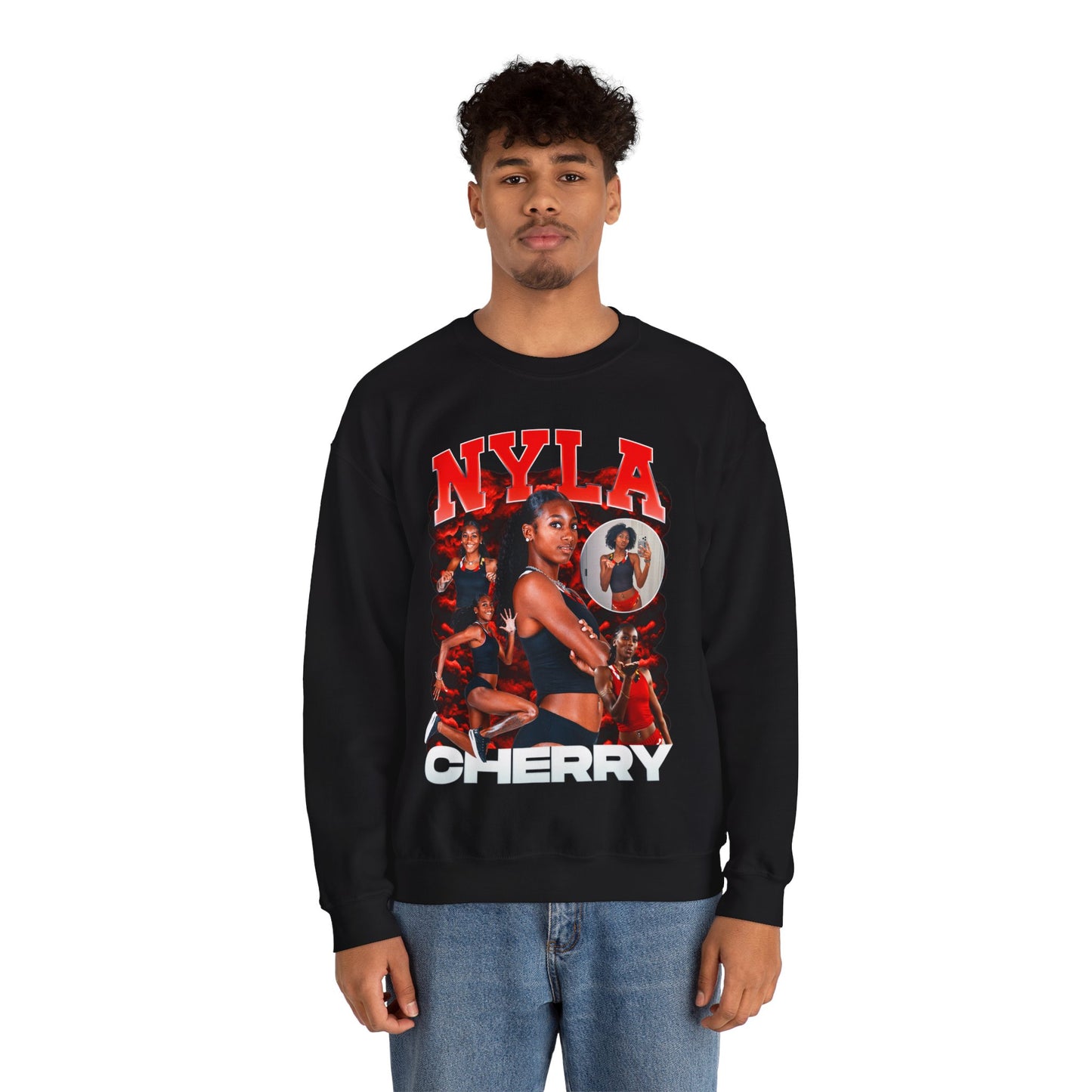Nyla Cherry First Name Highlight Crewneck Sweatshirt