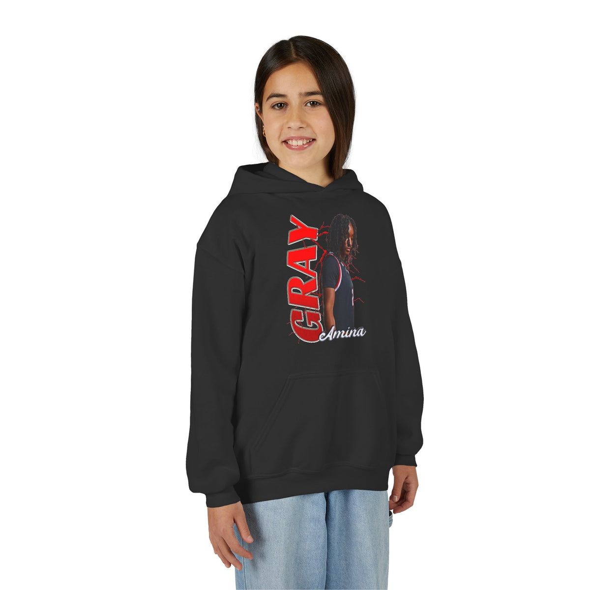 Amina Gray Kids Hoodie