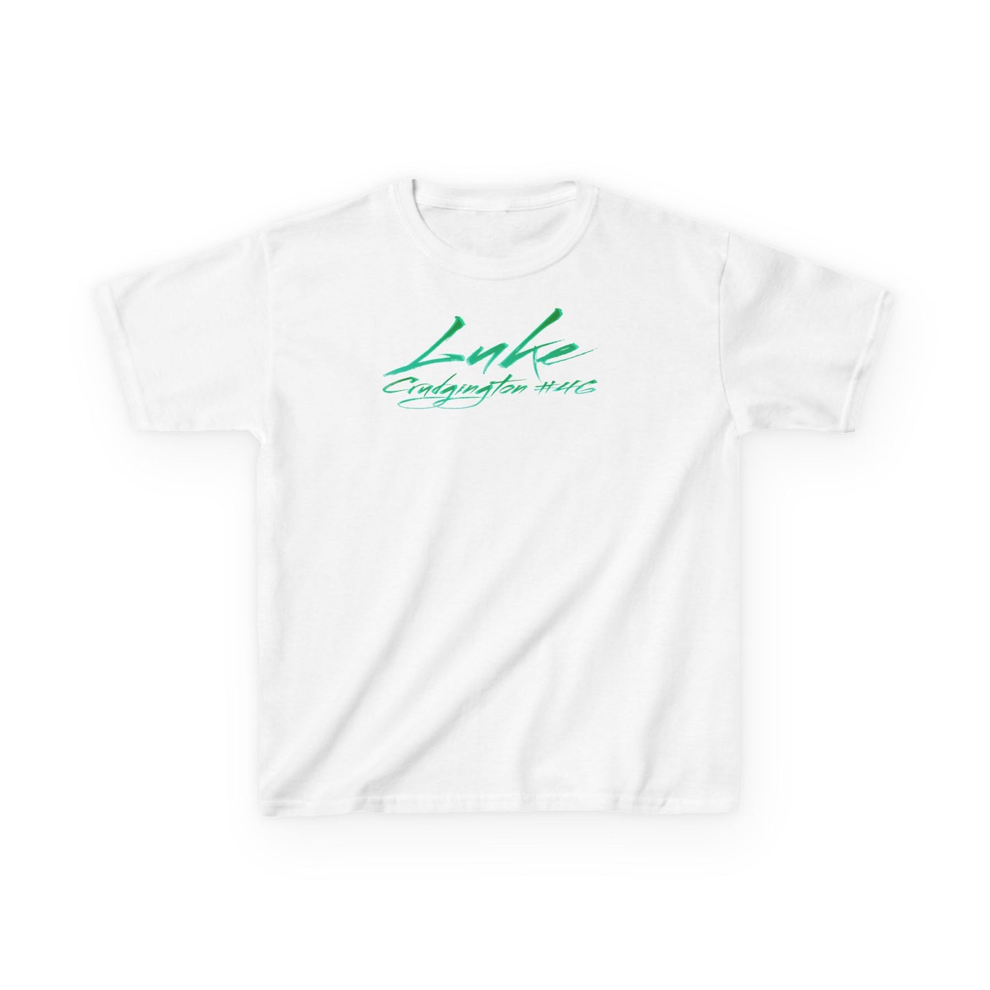 Luke Crudgington Cursive Name & Number Kids Tee
