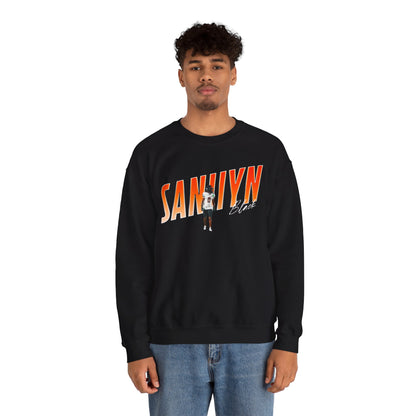 Saniiyn Black Cursive Combo Colored Crewneck Sweatshirt