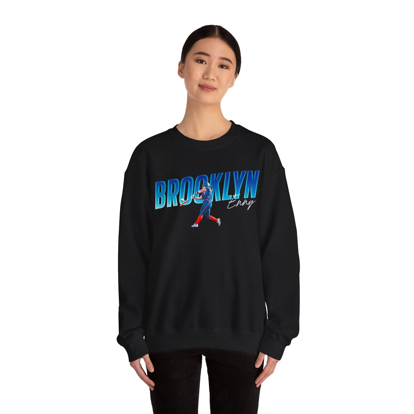 Brooklyn Enny Cursive Combo Colored Crewneck Sweatshirt