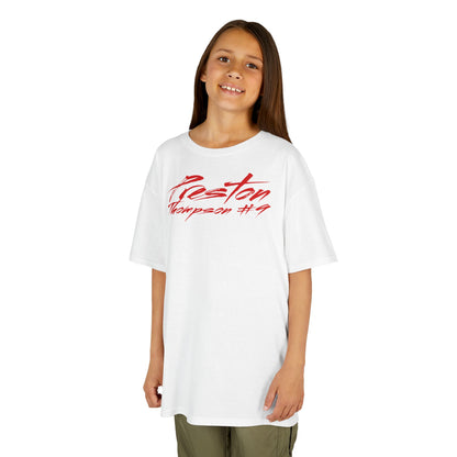 Preston Thompson Cursive Name & Number Kids Tee