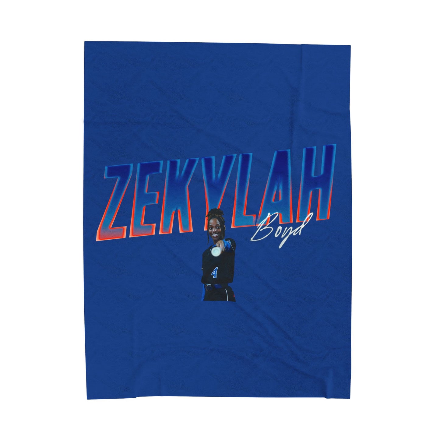 Zekylah Boyd Cursive Combo 60"-80" Plush Blanket