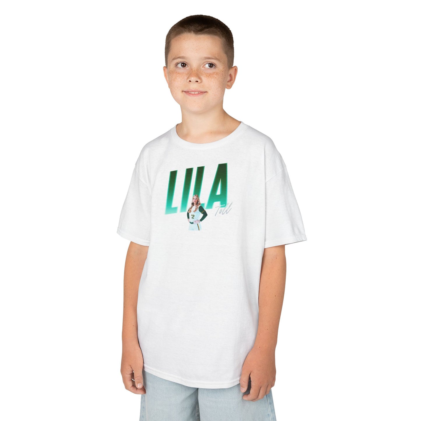 Lila Toll Cursive Combo Colored Kids Tee
