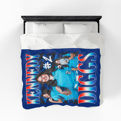 Kennedy Diggs Single Color Combo 60"-80" Plush Blanket