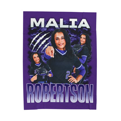 Malia Robertson White & Combo Colored 60"-80" Plush Blanket