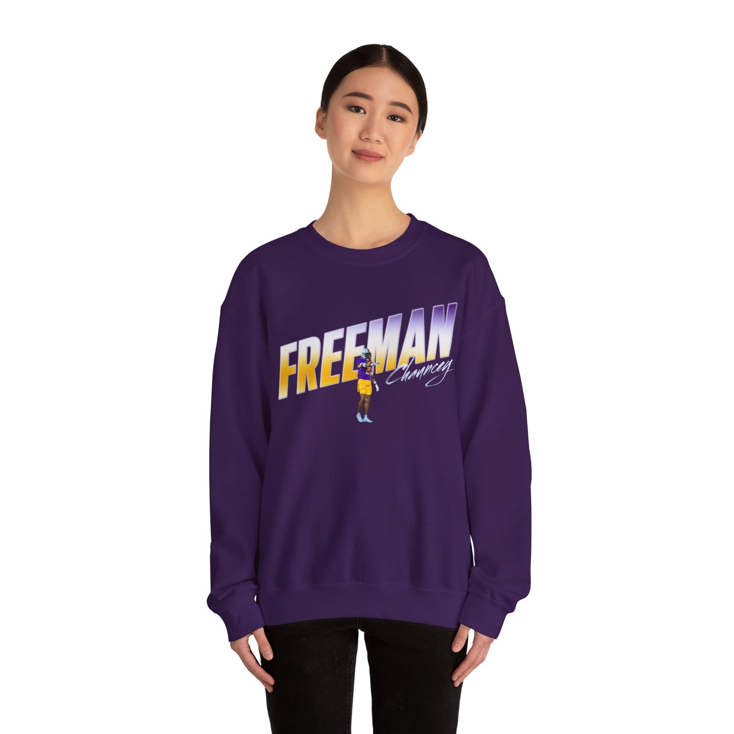 Chauncey Freeman Cursive Combo Colored Crewneck Sweatshirt