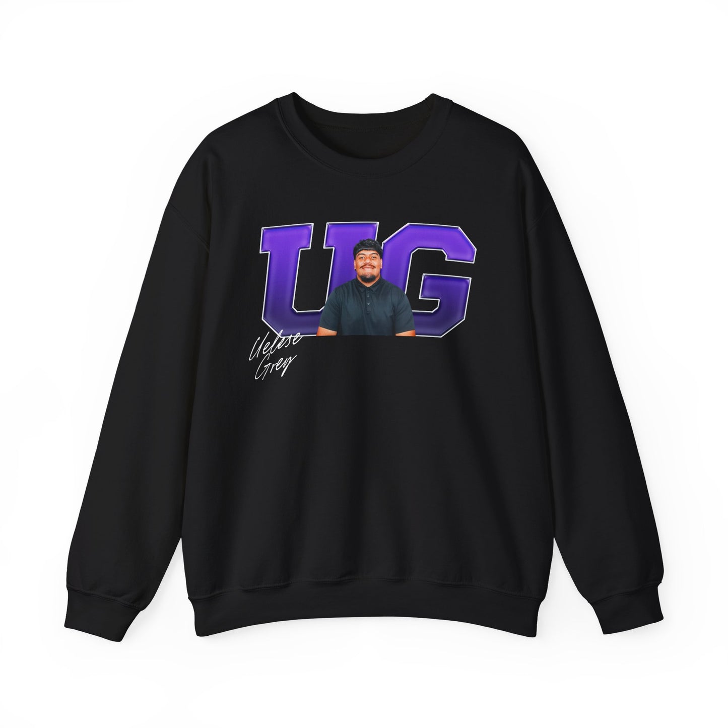 Uelese Grey Big Initials Crewneck Sweatshirt