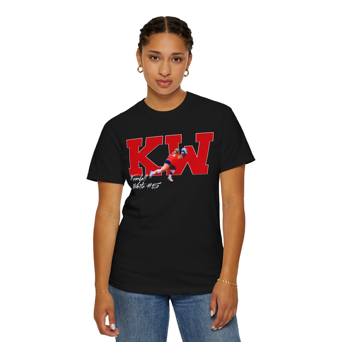Kendall White Big Initials Premium Tee