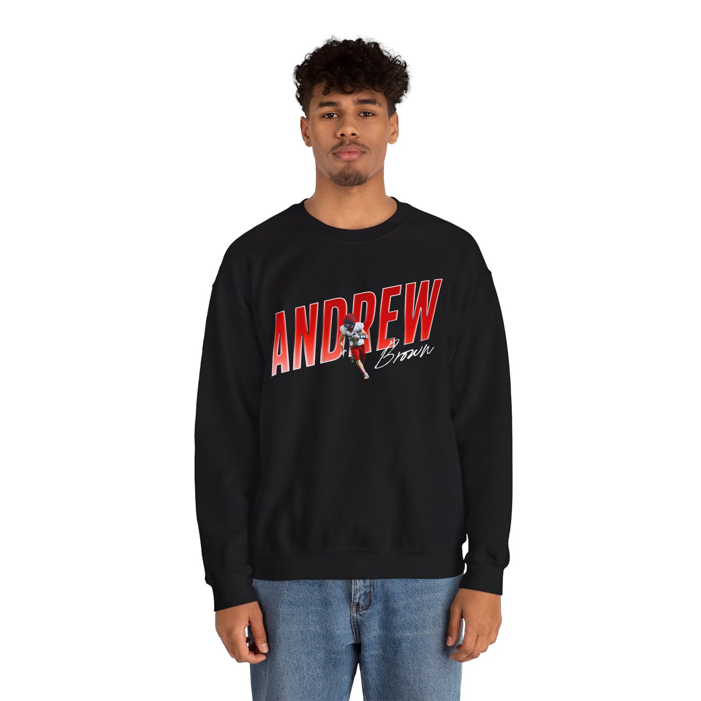 Andrew Brown Cursive Color Combo Crewneck Sweatshirt