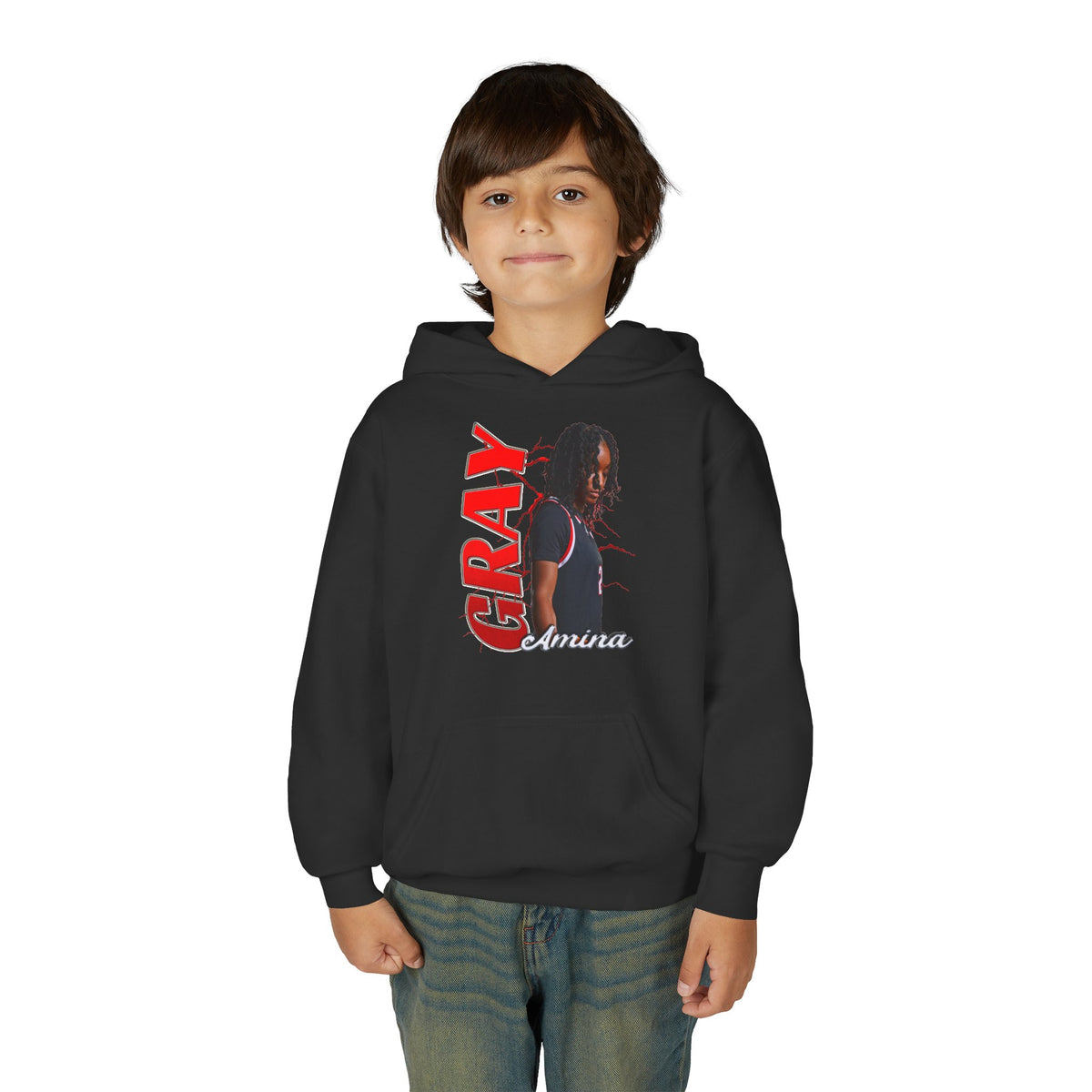 Amina Gray Kids Hoodie