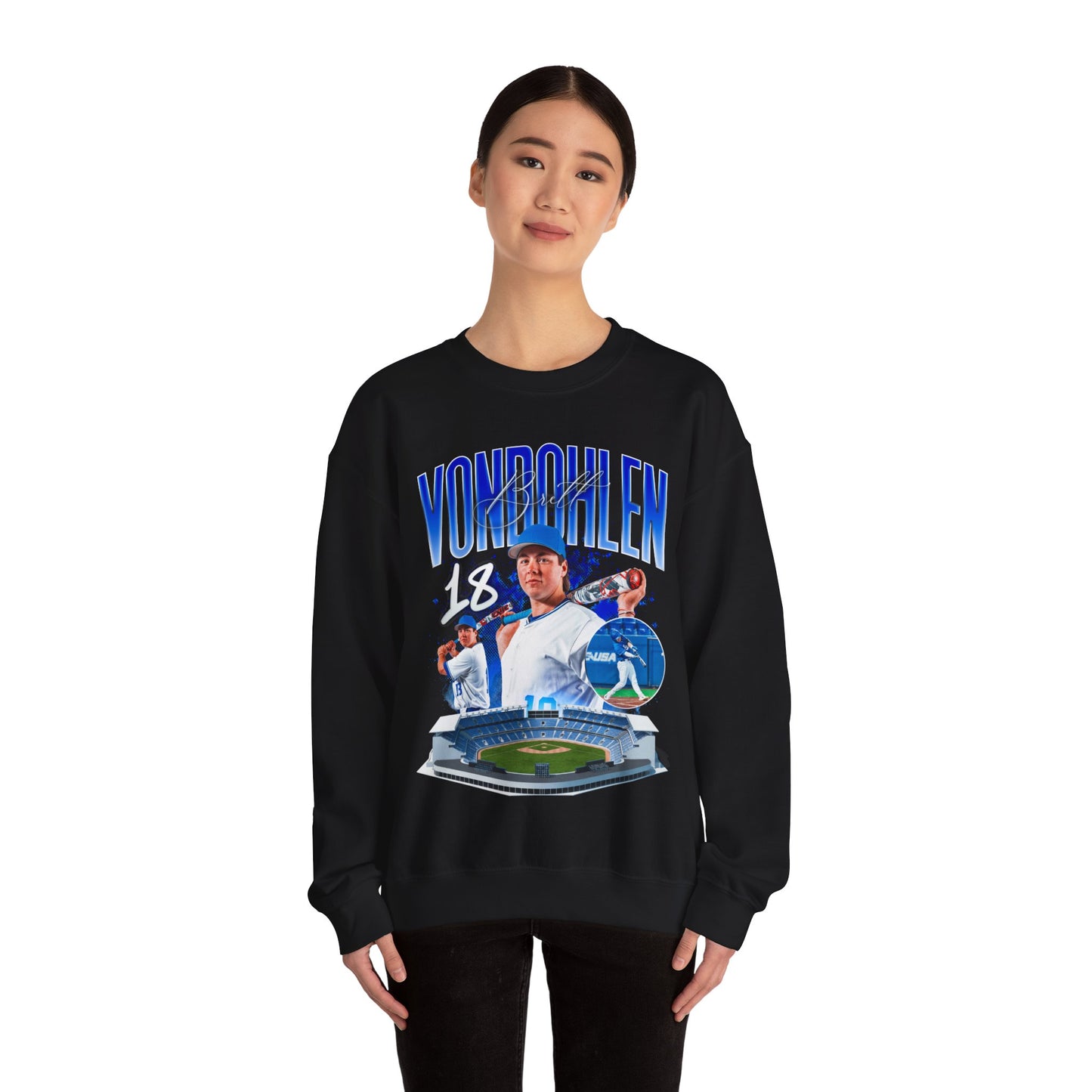 Brett Vondohlen Last Name Highlight Crewneck Sweatshirt