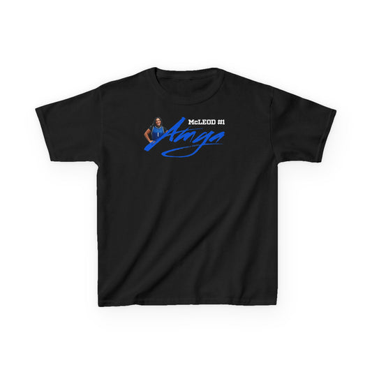 Amya McLeod Cursive Name & Number Kids Tee