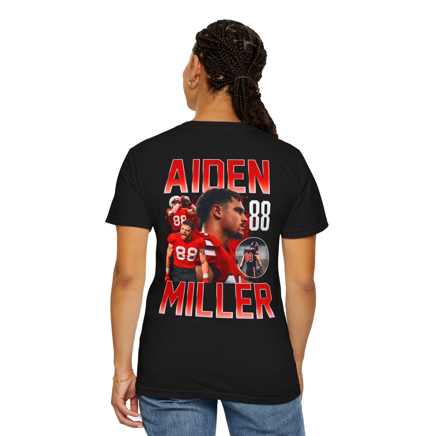 Aiden Miller Logo Front & Back Premium Tee