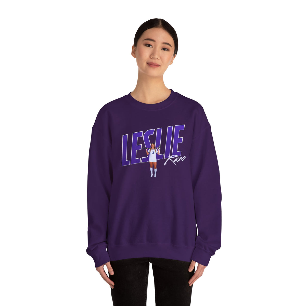 Leslie Razo Cursive Combo Colored Crewneck Sweatshirt